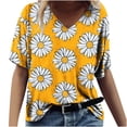 thumbnail image 2 of zanvin Haut pour Femmes, T-shirt Décontracté à Manches Courtes et Col en V Imprimé Mode pour Femmes, 2 of 4