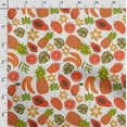 thumbnail image 3 of Soimoi Watercolor Fruit Printed, Japan Crepe SatinFabric, by The Yard 54 Inch Wide, Decorative Sewing Fabric for Dresses Kimonos Gowns, Green & Orange, 3 of 5