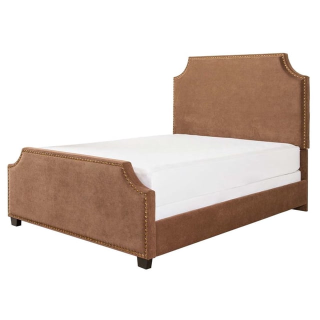 Crosley Furniture Brooks Fabric Upholstered Queen Panel Bed in Cocoa