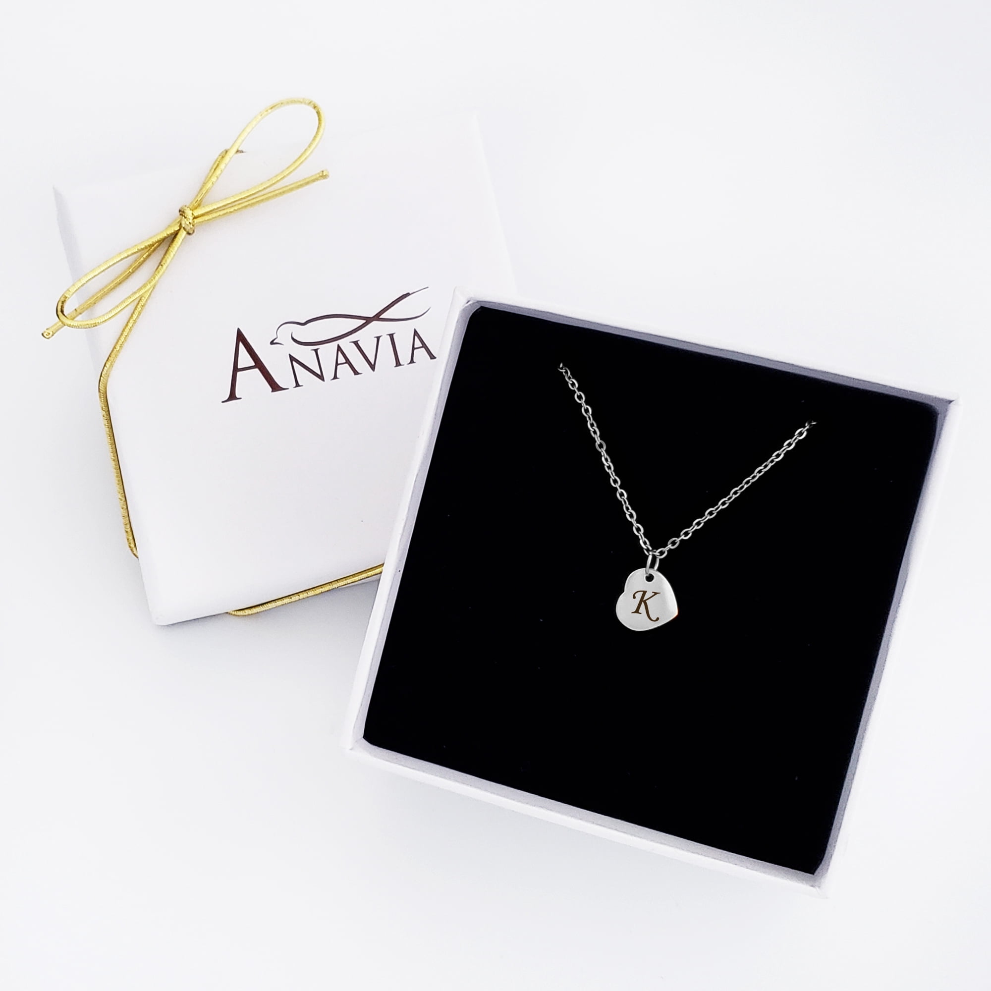 Personalized Mother's Day Gift for Mom Girlfriend Women's Mini Heart Charm Gift for Wife Fiancee Pendant Custom Made Engravable Name Necklace Jewelry Free Gift Box Ship Next Day