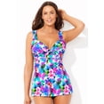 thumbnail image 4 of Swimsuits for All Women's Longer Length Twist Front Tankini Top, 4 of 4