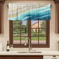thumbnail image 6 of 2 Pack Valances for Window, Teal Ombre Ocean Short Curtains for Kitchen Bedroom Living Room, Summer Beach Coastal Waves Gradient Rod Pocket Small Window Treatment Valance Drapes 54 x 18 Inch, 6 of 8