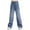 N11 Blue, variant on Kids Girls Baggy Straight Jeans Bow Loose Wide Leg High Waist Denim Pants Summer Daily Casual Trousers with Pockets Wide Leg Jeans Plus Size