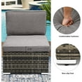 thumbnail image 5 of Craftian 6 Piece Outdoor Patio Furniture Sets, Garden Conversation Wicker Sofa Set, and Patio Sectional Furniture Sofa Set with Coffee Table and Cushion for Lawn, Backyard, and Poolside, Gray Gradient, 5 of 7