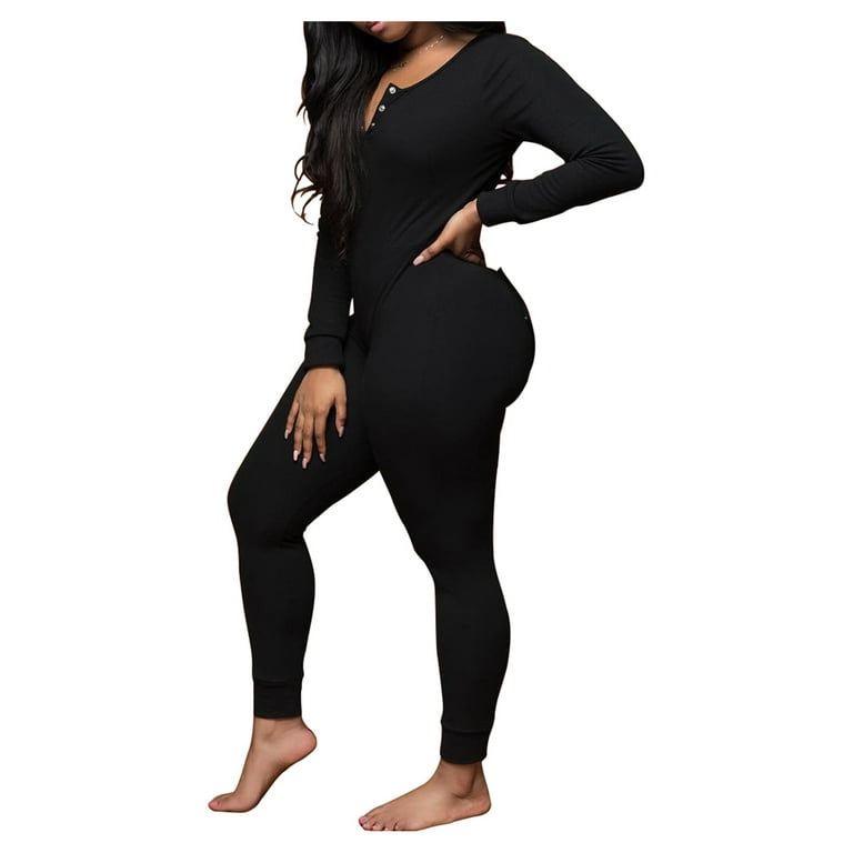 Listenwind Womens Long One Piece Pajamas With Drop Seat Butt Listenwind Womens Long One Piece Pajamas With Drop Seat Butt