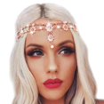 thumbnail image 1 of Aceorna Diademas de boda, cadena floral, joyería para el pelo, cadenas de perlas de cristal, tocado para festivales, disfraz de Holloween, accesorios para el pelo de novia para mujeres y niñas (oro ro, 1 of 4