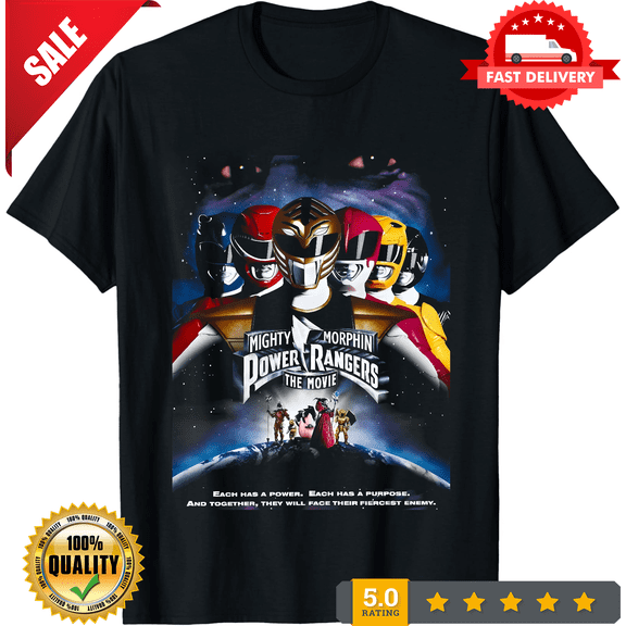 Rare VINTAGE POWER RANGERS BLACK T-SHIRT For Men Women, NEW INSTOCK-TH79230
