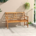 thumbnail image 5 of Costway Outdoor Acacia Wood Bench 2-Person Patio Bench with Slatted Seat &  Backrest, 5 of 10