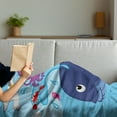 thumbnail image 3 of Whale Soft Flannel Fleece Blanket, Marine Gang Octopus Crab Turtle Seahorse Pacific Sun Underwater Ocean Playroom Design, Cozy Plush for Indoor and Outdoor Use, 50" x 60", Multicolor, by Ambesonne, 3 of 5