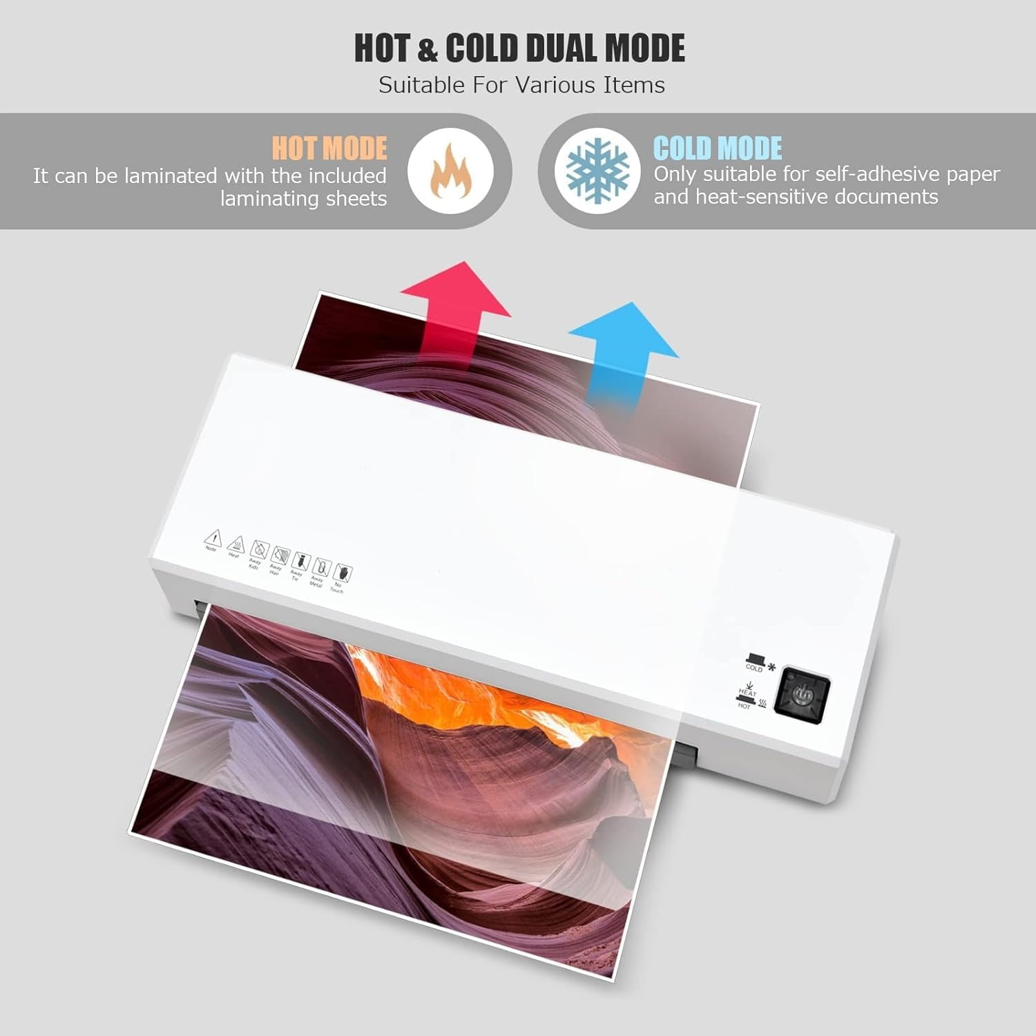 Laminator, 4 in 1 Laminator Machine with 40 Laminating Sheets, A4 Laminating Machine Hot & Cold with Paper Trimmer & Corner Rounder, 9-Inch Personal Thermal Laminator for Home School Office