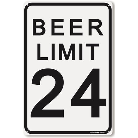 Beer Limit 12" x 8" Tin Funny Traffic Sign Man Cave Decor Garage/Bar/Beer Sign Dorm Room Decor