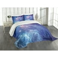 thumbnail image 3 of Ambesonne Nebula Quilted Bedspread Set 3 Pcs, Star Clusters in Space, Queen Size, Purple Navy, 3 of 5