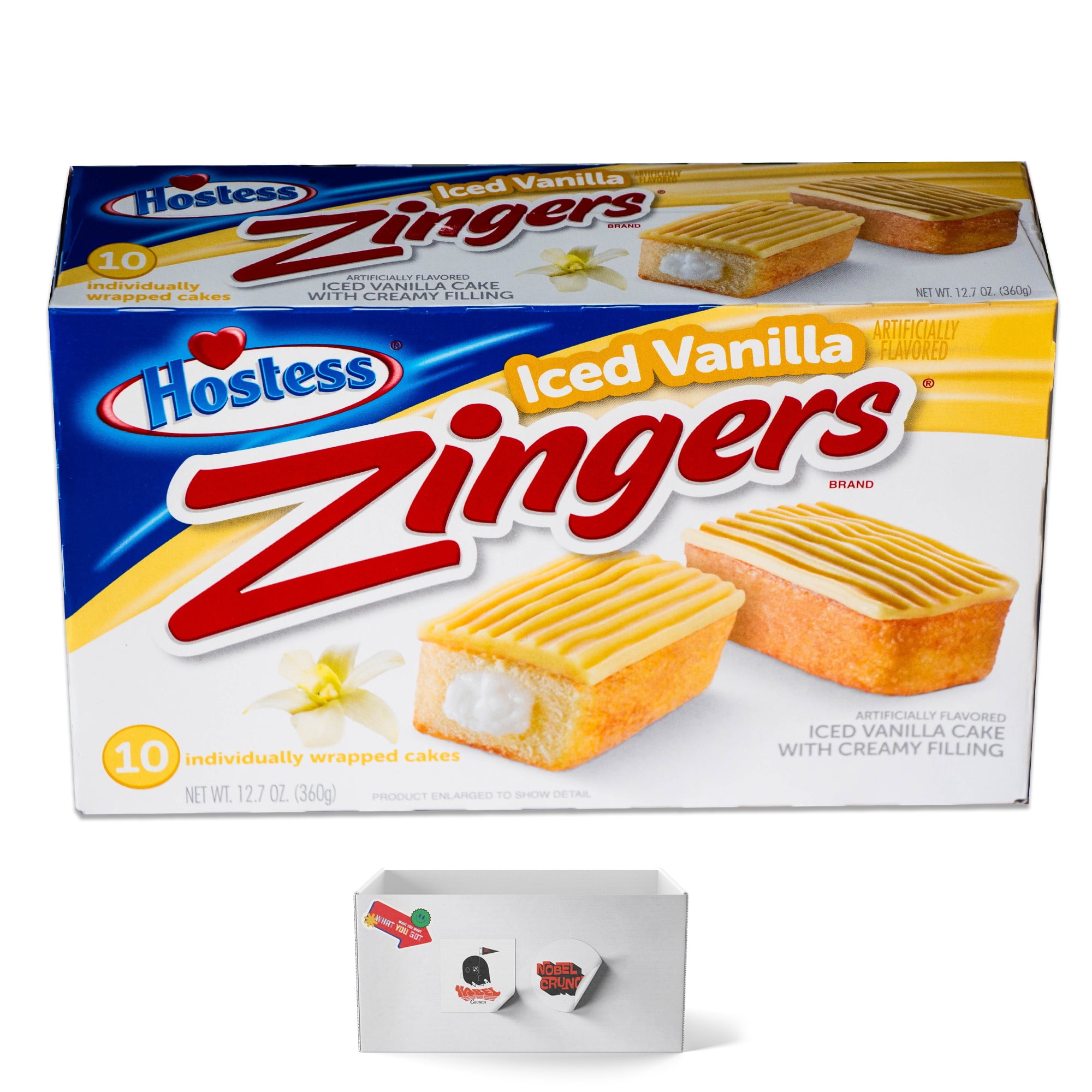 Hostess Zingers Combo - Iced Vanilla (10ct, 2 pk) - Devil's Food (10ct, 2pk) - Sweet & Salty Kettle Popcorn (1, 5.5oz bag) - Bundled by Noblecrunch - 5 Items Total