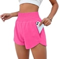 thumbnail image 2 of Inglocry Womens Athletic Shorts High Waisted Running Workout Gym Sports Quick Dry Shorts with Zipper Pocket 2026 Hot Pink L, 2 of 4