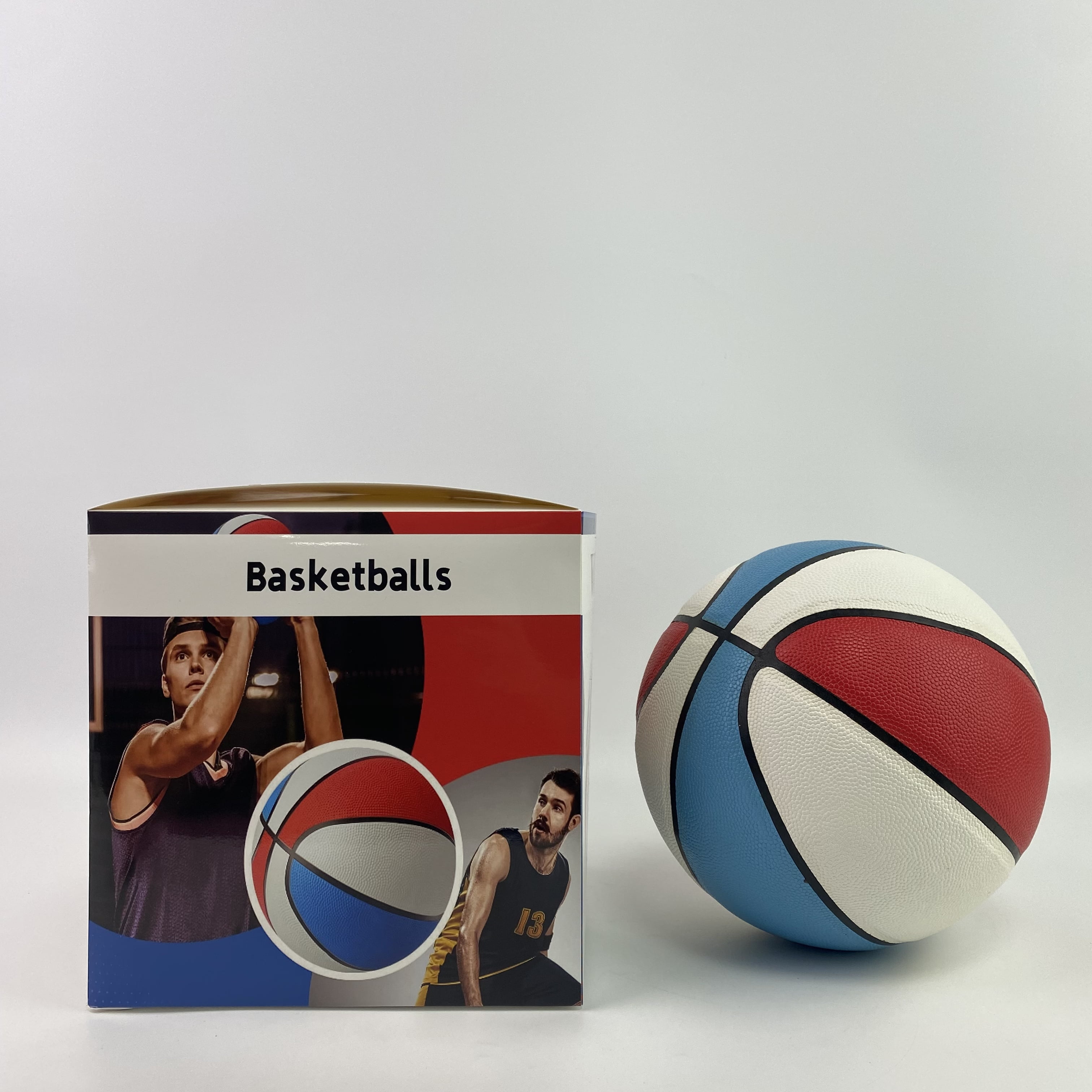 WOFIROY Basketballs,Basketballs Bulk Official Size 7 Rubber Basketballs 29.5 Rubber Inflatable Basketballs Basketballs Bulk Standard Basketball for Training Play(Blue, White)