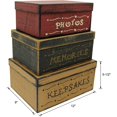 thumbnail image 5 of CVHOMEDECO. Primitive Vintage Rectangular Photos, Memories, Keepsakes Cardboard Nesting Boxes, Large 12 X 9 X 5-1/2 Inch. Set of 3., 5 of 5