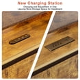 thumbnail image 2 of GUNAITO King Bed Frame with 2 Drawers Headboard Platform Bed Frame with LED Lights Charging Station Rustic Brown, 2 of 9