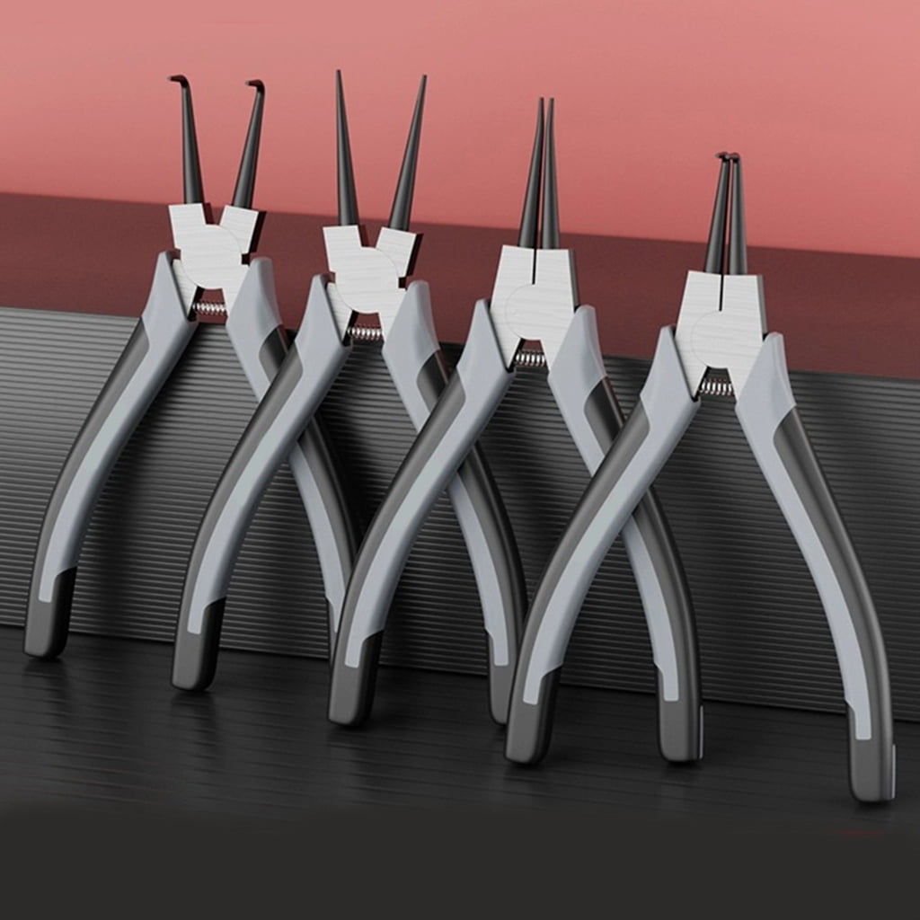 BQBQERT Retaining Rings Pliers Set with Comfortable Grip Handle, 4Pcs for Rings Removal, High Carbon Steel, Includes Pouches