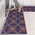 thumbnail image 2 of Kitchen Rugs Sets Of 2,Purple Circular Floral Pattern Anti Fatigue Kitchen Mat Rugs Non Slip Washable,Decorative Kitchen Floor Mats for Kitchen,Sink,Laundry,17"X47", 2 of 5