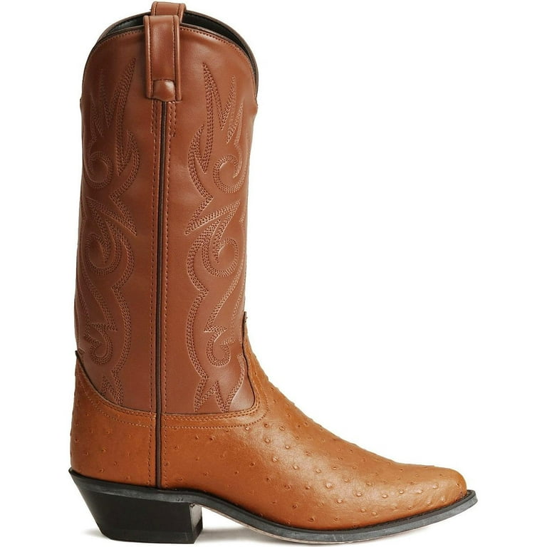 Pointed toe top ostrich boots