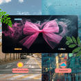 thumbnail image 5 of 1 Pcs 2D Flat License Plate Covers & Frames, Pink Bow with Smoke For Decorative Front, Waterproof For Decoration Aluminum License Plate Covers & Frames Cover For Men Women, 12" X 6", 5 of 7
