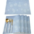 thumbnail image 3 of Placemats for Dinning Table Set of 6 Waterproof Cloth Table Mats, Cotton Linen Place Mats Fabric Dinner Mat, Christmas Winter Snowfalke, Table Decor Easy Clean Machine Washable, 3 of 6