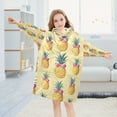 thumbnail image 5 of FORMRS Wearable Blanket Hoodie with Sleeves for Kids Cozy Flannel Sweatshirt, Pineapple Love, 5 of 7