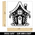 thumbnail image 2 of Gingerbread House with Peppermint and Gumdrops Christmas Self-Inking Rubber Stamp Ink Stamper - Purple Ink - Small 1 Inch, 2 of 7
