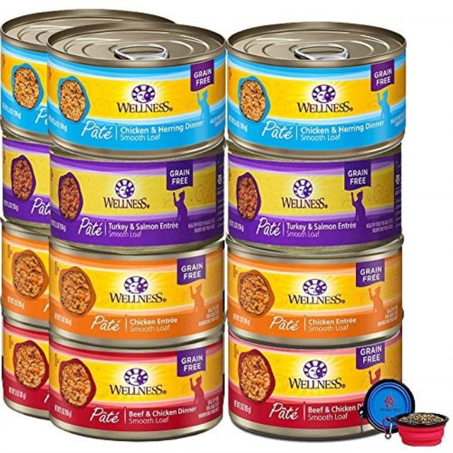 Wellness Natural Premium Canned Cat Wet Food Pate 12 Pack Cans