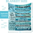 thumbnail image 3 of 1 Year Sober Gifts, Sobriety Gifts Blanket, Sober Gifts for Women Men, Inspirational Gifts for Him Her, Addiction Recovery Gifts, Personality Encouragement Gift Throw Blankets 50x60, 3 of 6