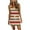 Beige Womens Summer Dress, variant on USSUMA Boho Dress for Women, Women Casual Cami Dress Spaghetti Sleeveless Camo Mini Dress V Neck Striped Sling Strap Dress with Drawstring Belt
