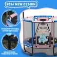 thumbnail image 5 of CITYLE 600LBS Trampoline for Toddlers 5.5FT 66'' Indoor Mini Trampoline for Kids with Enclosure, Basketball Hoop, Swing, Adjustable Bar, Small Toddler Trampoline Gifts for Boys & Girls, 5 of 8