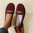 thumbnail image 3 of Eltusu Women Loafer Flat Shoes, No Slip Office Breathable Round Toe Dress Shoes Wine Size 5.5-9.5, 3 of 5