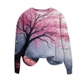 thumbnail image 4 of Workout Tops for Women Viikei Womens Clothes Plus Size,Sweatshirts for Women Loose Fit,Womens Shirts Crewneck Cute Tops Halloween Funny Ghost Print Trendy Tops Long Sleeve Sweatshirts Pink M, 4 of 4