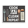 thumbnail image 4 of Stupell Industries Cook Eat Clean Repeat Phrase Food & Beverage Painting White Framed Art Print Wall Art, 4 of 5