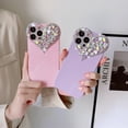 thumbnail image 6 of Dteck for iPhone 12 6.1 inch Bling Slim Case,Luxury Stylish Sparkle Shiny Diamond Love Heart Shockproof for Girls and Women Soft Cover.For iPhone 12,Purple, 6 of 8