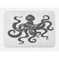thumbnail image 1 of Saying Bath Mat, Live in the Sunshine Swim the Sea Drink the Wild Air Message on Octopus, Plush Bathroom Decor Mat with Non Slip Backing, 29.5" X 17.5", Charcoal Grey White, by Ambesonne, 1 of 2
