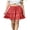 03-Orange Red, variant on JWD Women's Short Skirt Summer Pleated Elastic Short Skirt Drawstring Mini Skirts Khaki Black Flower L