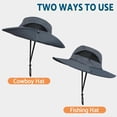 thumbnail image 6 of QASIEATN Women's and Men's Beach Hats Wide Brimmed Breathable Sun Hat Summer Outdoor Fishing Caps Solid Vacation Bucket Hat, 6 of 7