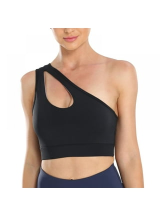 INIBUD One Shoulder Sports Bra Bralette for Women Seamless Bandeau  Removable Padded Adjustable Strappy Summer Bra Top : : Clothing,  Shoes 