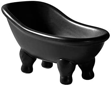 Ceramic Clawfoot Bathtub Tub Bar Soap Dish Holder for Bathroom Shower W Drainer 