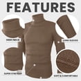 thumbnail image 5 of NY Threads Men's Ribbed Turtleneck Slim Fit Pullover Casual Long Sleeves Basic Top, XX-Large, Khaki, 5 of 10