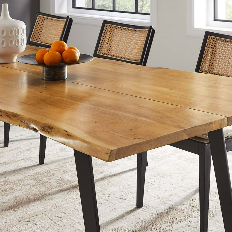 96 Inch Dining Table, Black Natural, Wood, Rectangular 96 Inch Dining Table, Black Natural, Wood, Rectangular