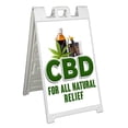 thumbnail image 1 of CBD Oil For All Natural Relief (24" X 36") Standard A-Frame Signicade, Includes Decal Applied To Stand, 1 of 4