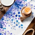 thumbnail image 3 of Spring Blue Wisteria Flowers Table Runner 72 Inches, Rustic Floral Branches Bed Runner Dresser Scarves Tabletop for Indoor Outdoor Parties/Ceremony/Banquet, 13" x 72", 3 of 9