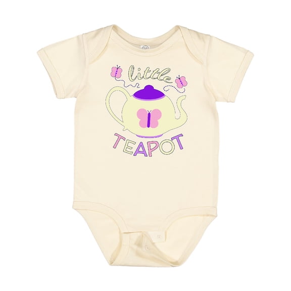 Inktastic Little Teapot Cute Teapot with Butterflies Boys or Girls Baby Bodysuit