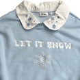 thumbnail image 2 of Womens Blue Let it Snow Collared Holiday Sweat Shirt Sweatshirt Top Small, 2 of 2
