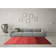 thumbnail image 3 of Ahgly Company Machine Washable Indoor Round Abstract Red Modern Area Rugs, 3' Round, 3 of 4