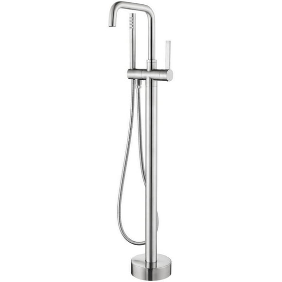 Vinnova Delara Freestanding Chrome Tub Faucet with Hand Shower in Nickel