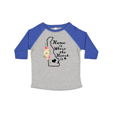 

Inktastic Delaware Home is Where the Heart is with Watercolor Floral Gift Toddler Boy or Toddler Girl T-Shirt
